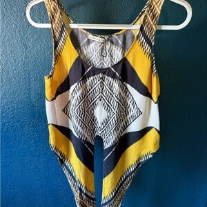 Alice + Olivia Tribal Maximalist Tie Crop Top